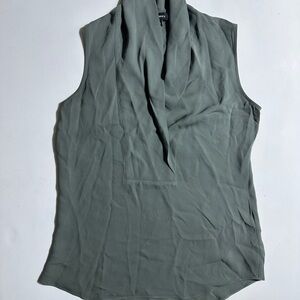 Theory Sleeveless Cowl Neck Blouse - Olive